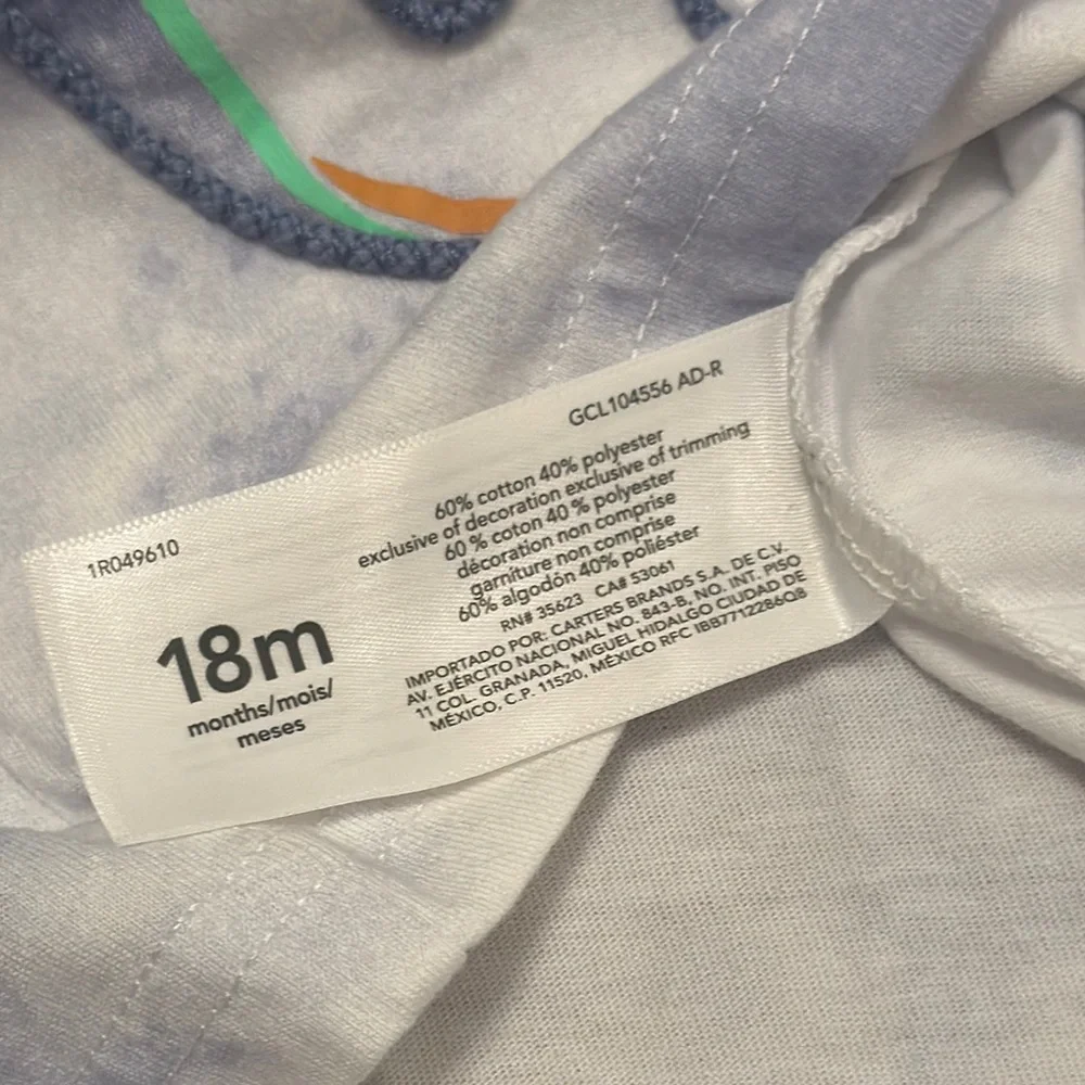 NWOT Carter's Blue and White Shark Tee‎
